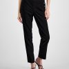 Bar III Women's Button-Detail Mid-Rise Straight-Leg Pants, Created For Macy's