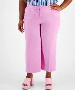 Bar III Plus Size Crepe Straight-Leg Ankle Pants, Created For Macy's