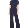 Vince Camuto Women's Ruffled Mixed-Media Jumpsuit