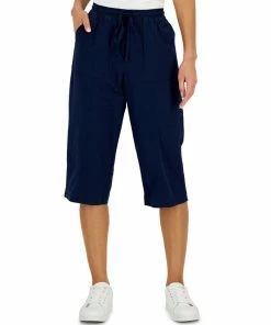 Karen Scott Women's Quinn Cotton Pull-On Capri Pants, Created For Macy's