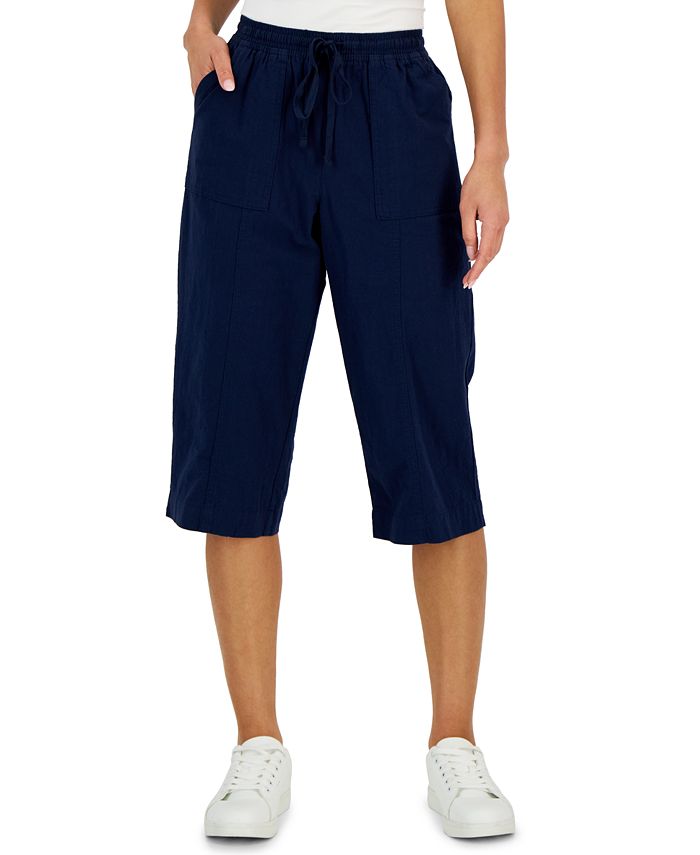 Women's Quinn Cotton Pull-On Capri Pants, Created For Macy's Karen Scott Women's Quinn Cotton Pull-On Capri Pants, Created For Macy's -CeCe cloth-shop