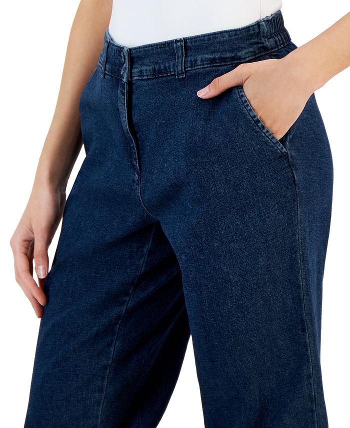 Women's Denim Comfort Capri Pants, Created For Macy's Karen Scott Women's Denim Comfort Capri Pants, Created For Macy's -CeCe cloth-shop