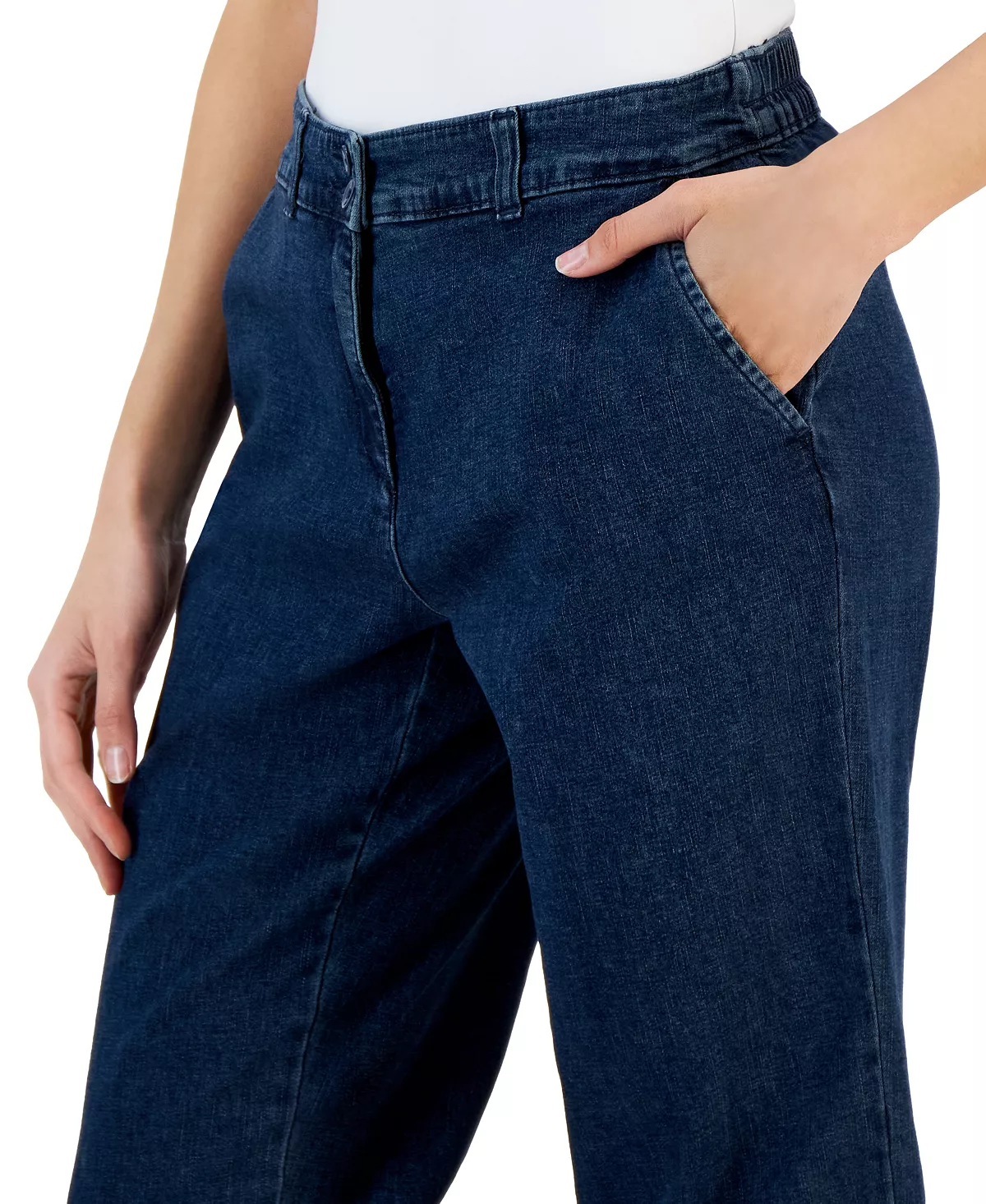 Women's Denim Comfort Capri Pants, Created For Macy's Karen Scott Women's Denim Comfort Capri Pants, Created For Macy's -CeCe cloth-shop