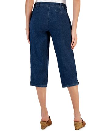 Women's Denim Comfort Capri Pants, Created For Macy's Karen Scott Women's Denim Comfort Capri Pants, Created For Macy's -CeCe cloth-shop