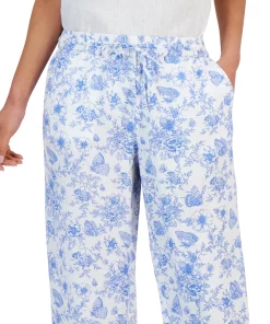 Charter Club Women's Linen Toile Cropped Pants, Created For Macy's -CeCe cloth-shop 23379545 fpx