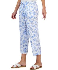 Charter Club Women's Linen Toile Cropped Pants, Created For Macy's -CeCe cloth-shop 23380014 fpx