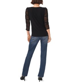 Vince Camuto Women's Ruched Sleeve Top -CeCe cloth-shop 23381304 fpx