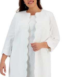 Kasper Plus Size Scallop-Trimmed Topper Jacket -CeCe cloth-shop 23388562 fpx