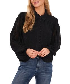 CeCe Women's Floral Button-Down Blouse