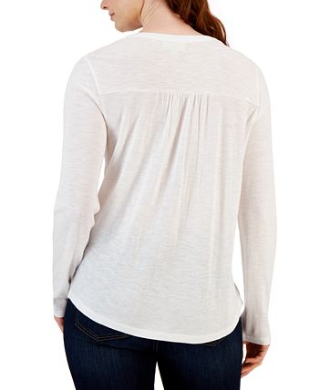 Women's Cotton Embroidered Shirt, Created For Macy's Style & Co Women's Cotton Embroidered Shirt, Created For Macy's -CeCe cloth-shop