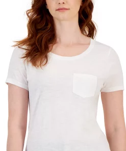 Style & Co Women's Scoop-Neck Short-Sleeve Pocket T-Shirt, Created For Macy's 2 Style & Co Women's Scoop-Neck Short-Sleeve Pocket T-Shirt, Created For Macy's -CeCe cloth-shop 23412180 fpx