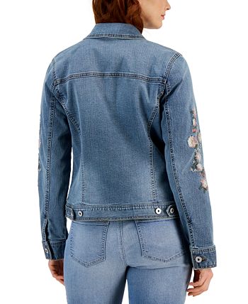 Women's Embroidered Denim Jacket, Created For Macy's Style & Co Women's Embroidered Denim Jacket, Created For Macy's -CeCe cloth-shop