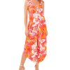 Vince Camuto Women's Tie-Shoulder Floral-Print Angled-Hem Jumpsuit