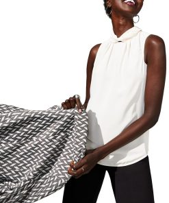 Anne Klein Women's Crepe Sleeveless Twist-Neck Top