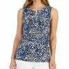 Kasper Women's Dot Print Hardware-Detail Sleeveless Top