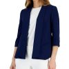 Kasper Women's Shawl-Collar Open-Front Cuffed-Sleeve Blazer