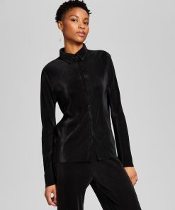 And Now This Women's Long-Sleeve Collared Bodre Shirt