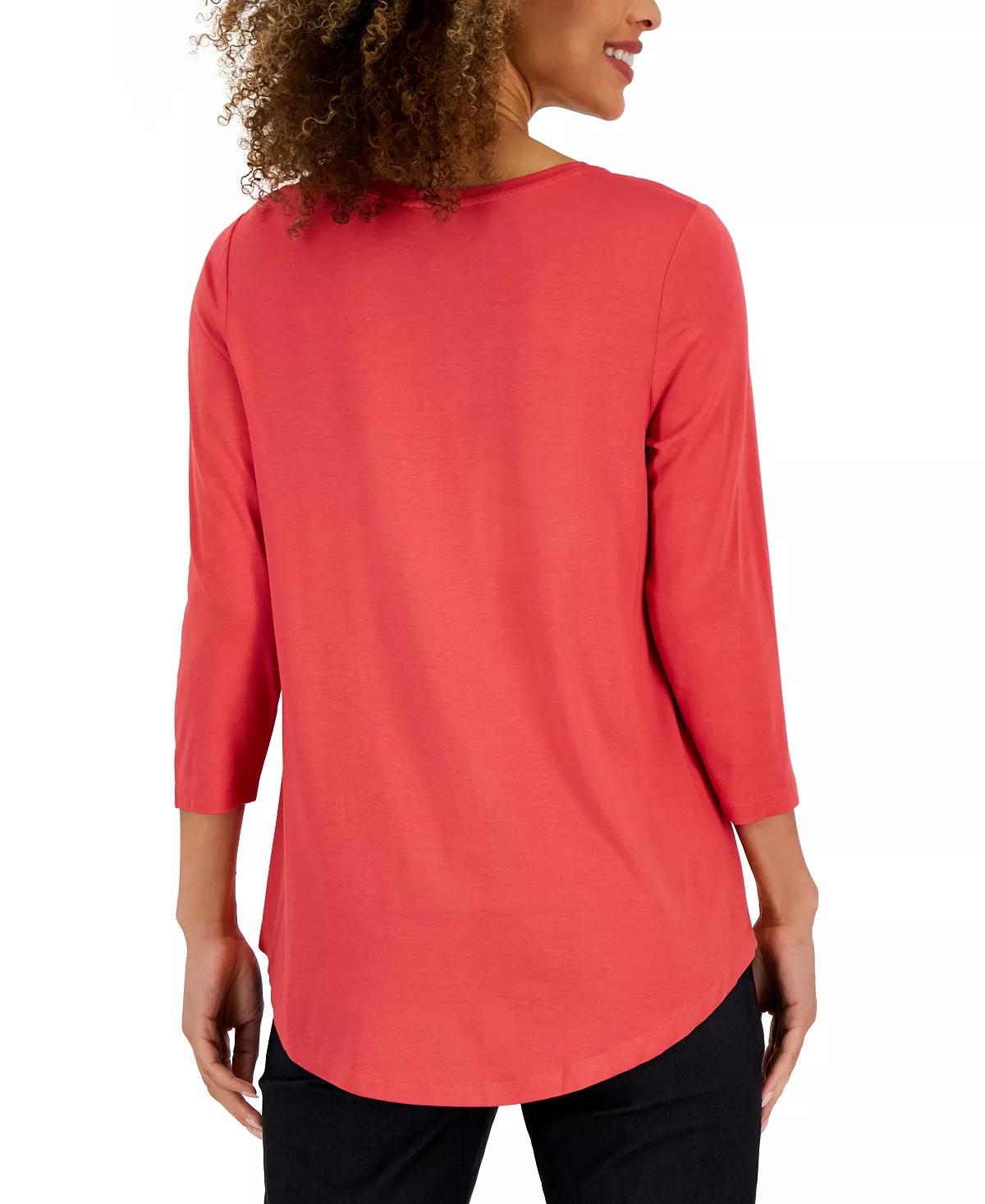 3/4-Sleeve Solid Tunic Top, Created For Macy's JM Collection 3/4-Sleeve Solid Tunic Top, Created For Macy's -CeCe cloth-shop
