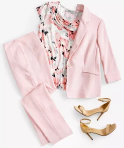 Kasper Women's Floral-Print Cap-Sleeve Cowlneck Top, Created For Macy's -CeCe cloth-shop 23480770 fpx