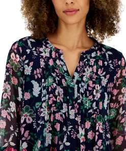 Charter Club Women's Paisley Pintuck Top, Created For Macy's -CeCe cloth-shop 23491069 fpx