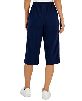 Women's Quinn Cotton Pull-On Capri Pants, Created For Macy's Karen Scott Women's Quinn Cotton Pull-On Capri Pants, Created For Macy's -CeCe cloth-shop