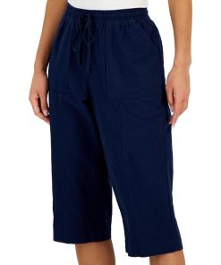 Karen Scott Women's Quinn Cotton Pull-On Capri Pants, Created For Macy's 3 Karen Scott Women's Quinn Cotton Pull-On Capri Pants, Created For Macy's -CeCe cloth-shop 23502189 fpx