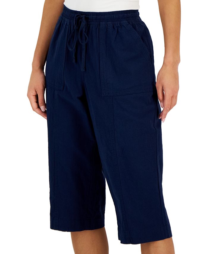 Women's Quinn Cotton Pull-On Capri Pants, Created For Macy's Karen Scott Women's Quinn Cotton Pull-On Capri Pants, Created For Macy's -CeCe cloth-shop