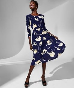 Kasper Women's Floral-Print Midi Fit & Flare Dress -CeCe cloth-shop 23502199 fpx