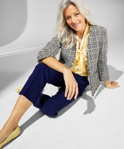 Kasper Women's Tweed 3/4-Sleeve Open-Front Blazer -CeCe cloth-shop 23502214 fpx