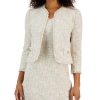 Anne Klein Women's Fringed Open-Front Tweed Tulip Jacket