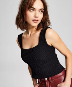 And Now This Women's Sleeveless Square-Neckline Ottoman Top -CeCe cloth-shop 23519358 fpx