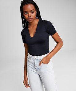 And Now This Women's Short-Sleeve V-Neck Bodysuit -CeCe cloth-shop 23519448 fpx