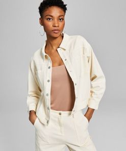 And Now This Women's Drop Shoulder Cargo Jacket 7 And Now This Women's Drop Shoulder Cargo Jacket -CeCe cloth-shop 23519655 fpx