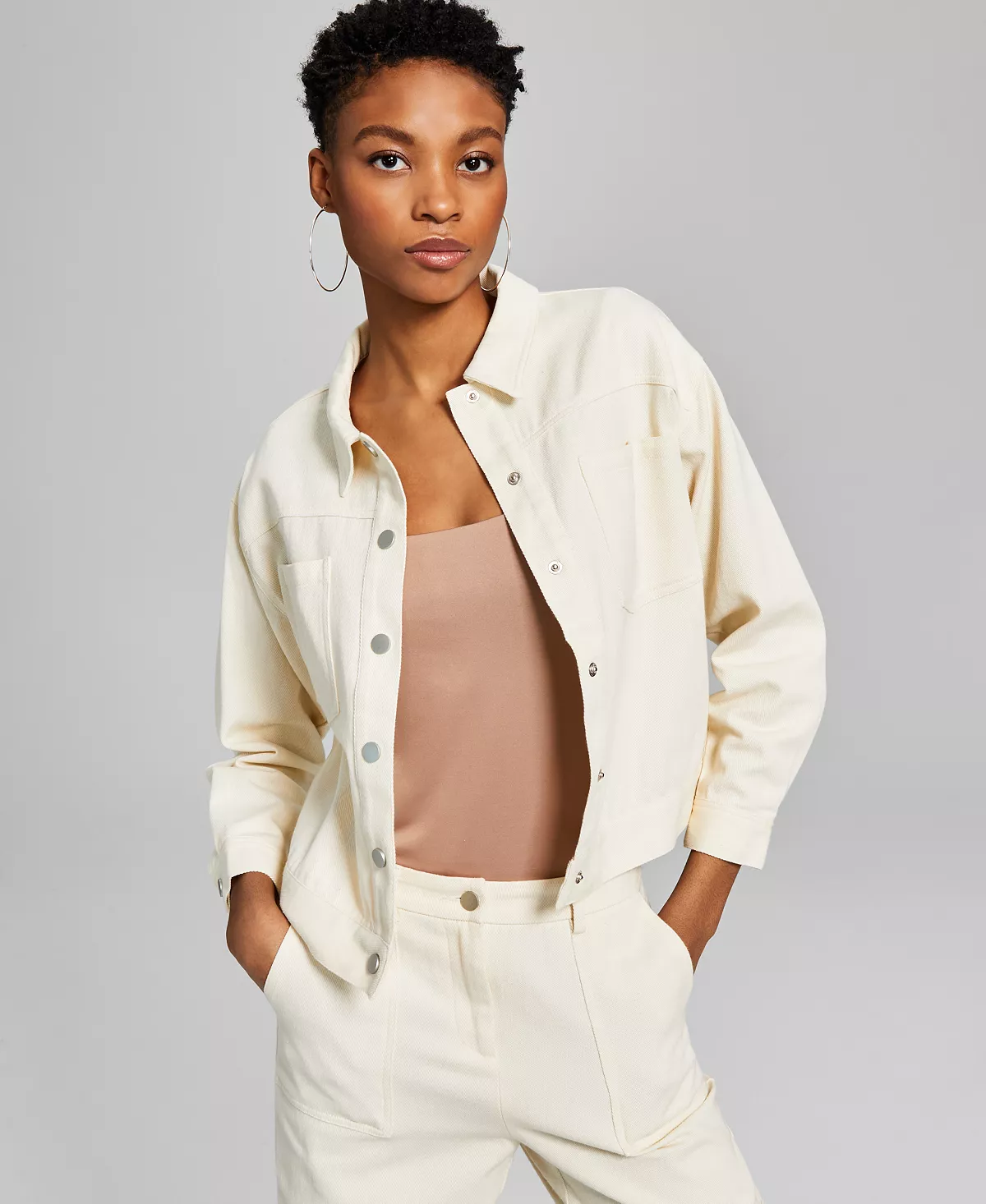 And Now This Women's Drop Shoulder Cargo Jacket 4 And Now This Women's Drop Shoulder Cargo Jacket - Image 4