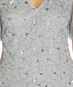 Adrianna Papell Women's Beaded Flutter-Sleeve Top -CeCe cloth-shop 23530543 fpx