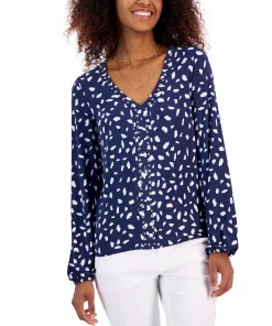 INC International Concepts Women's Studded Top, Created For Macy's -CeCe cloth-shop 23532613 fpx