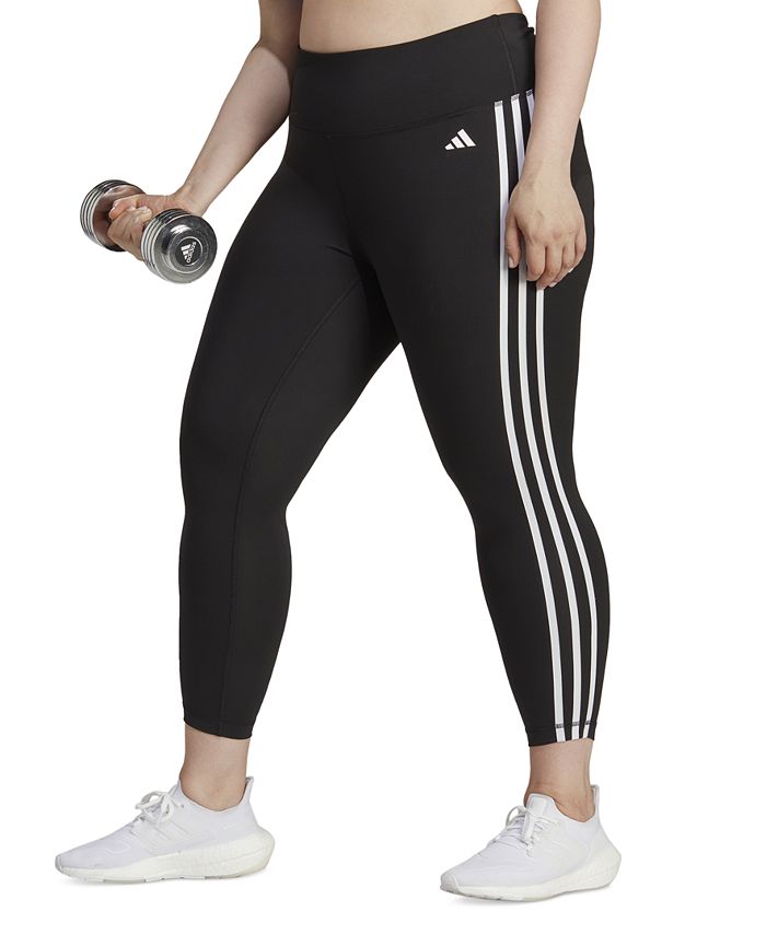 Plus Size Train Essentials 3-Stripes High-Waisted 7/8 Leggings ADIDAS Plus Size Train Essentials 3-Stripes High-Waisted 7/8 Leggings -CeCe cloth-shop