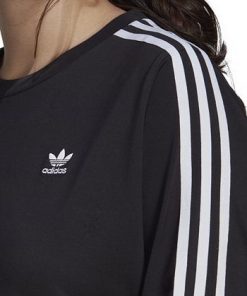 ADIDAS Plus Size 3-Stripes Crewneck Long-Sleeve Tee -CeCe cloth-shop 23534798 fpx