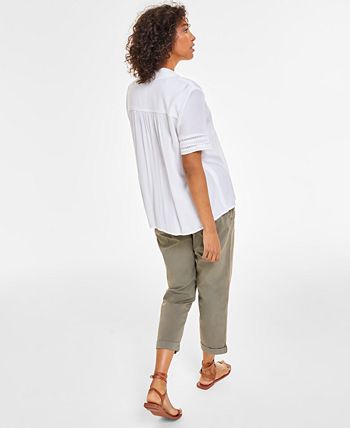 Women's Floral Embroidered Pants, Created For Macy's Style & Co Women's Floral Embroidered Pants, Created For Macy's -CeCe cloth-shop