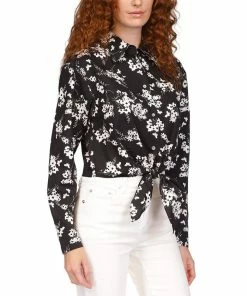 Michael Kors Women's Cotton Botanical Tie Shirt