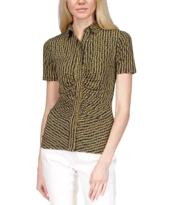 Michael Kors Women's Button Ruched-Front Top -CeCe cloth-shop 23548187 fpx