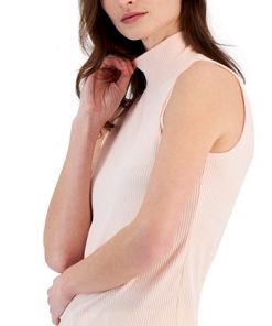 Anne Klein Women's Ribbed Sleeveless Mock-Neck Shell Top -CeCe cloth-shop 23555656 fpx