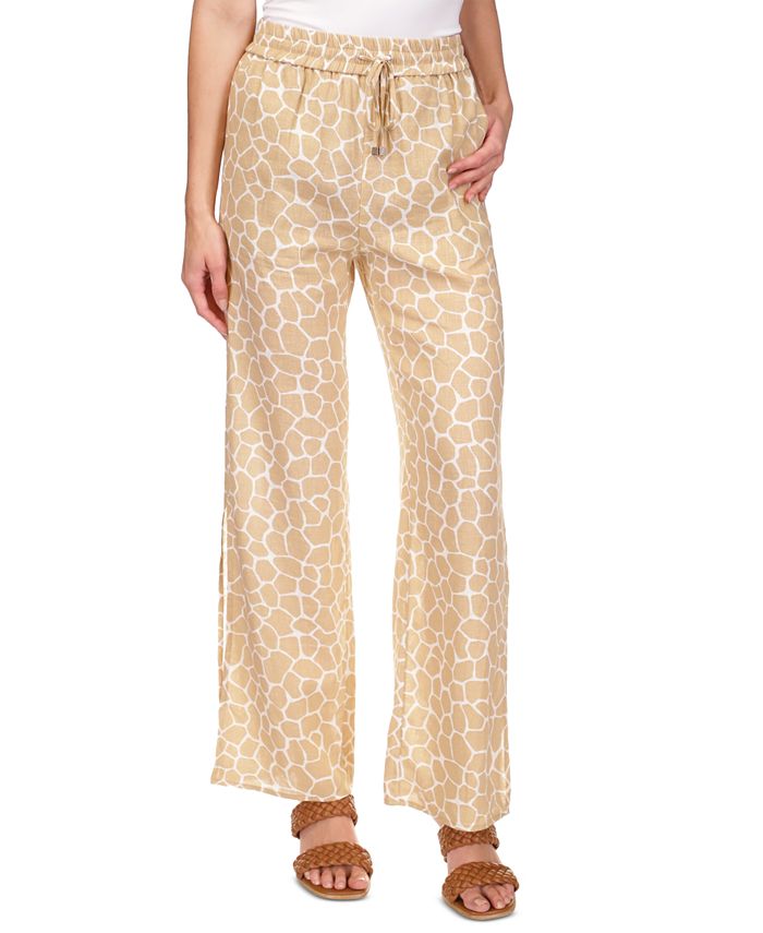 Women's Giraffe High-Slit Pants Michael Kors Women's Giraffe High-Slit Pants -CeCe cloth-shop