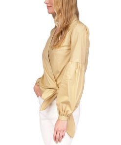 Michael Kors Women's Cotton Wrap Balloon-Sleeve Top -CeCe cloth-shop 23556081 fpx