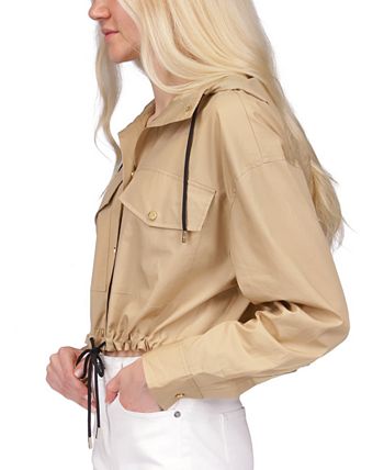 Women's Cotton Cropped Bomber Jacket Michael Kors Women's Cotton Cropped Bomber Jacket -CeCe cloth-shop