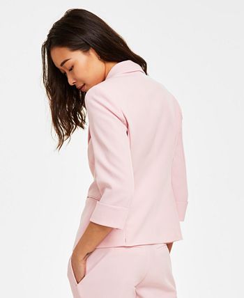 Women's Single-Button Notched Collar Rolled Sleeve Blazer Kasper Women's Single-Button Notched Collar Rolled Sleeve Blazer -CeCe cloth-shop