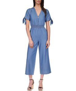 Michael Kors Women's V-Neck Tie-Sleeve Jumpsuit