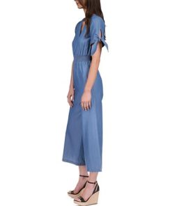 Michael Kors Women's V-Neck Tie-Sleeve Jumpsuit 2 Michael Kors Women's V-Neck Tie-Sleeve Jumpsuit -CeCe cloth-shop 23560524 fpx