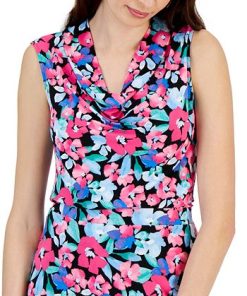Kasper Women's Floral-Print Sleeveless Cowlneck Top -CeCe cloth-shop 23561170 fpx