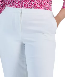 Kasper Plus Size Elastic-Back Slit-Hem Ankle Pants 4 Kasper Plus Size Elastic-Back Slit-Hem Ankle Pants -CeCe cloth-shop 23566839 fpx